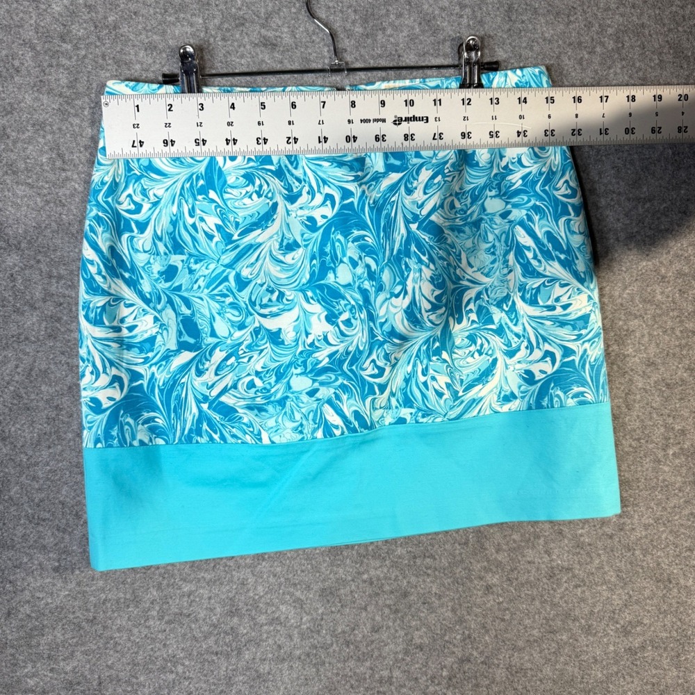 MICHAEL KORS Women's Blue Swirl Print A-Line‎ Mini Skirt Size 6P - Picture 7 of 8
